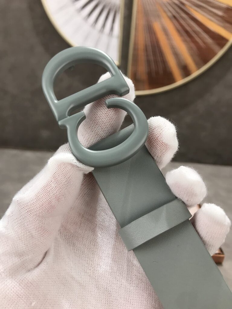 Dior 30 Montaigne Leather Belt Grey 2Cm - Image 5