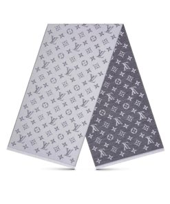 Louis Vuitton Cachecol Monogram Denim Scarf Light Grey