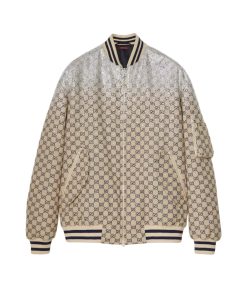 Gucci Gg Canvas Bomber Jacket With Crystals