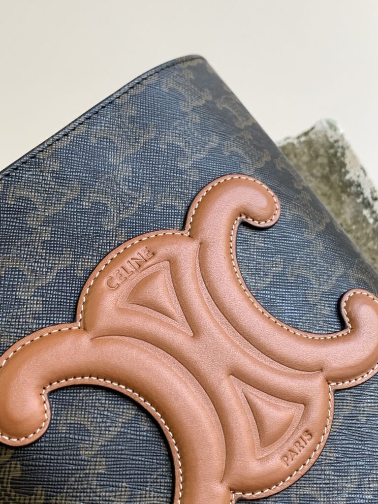 Celine Cuir Triomphe Canvas And Calfskin Celine Print Tan - Image 3