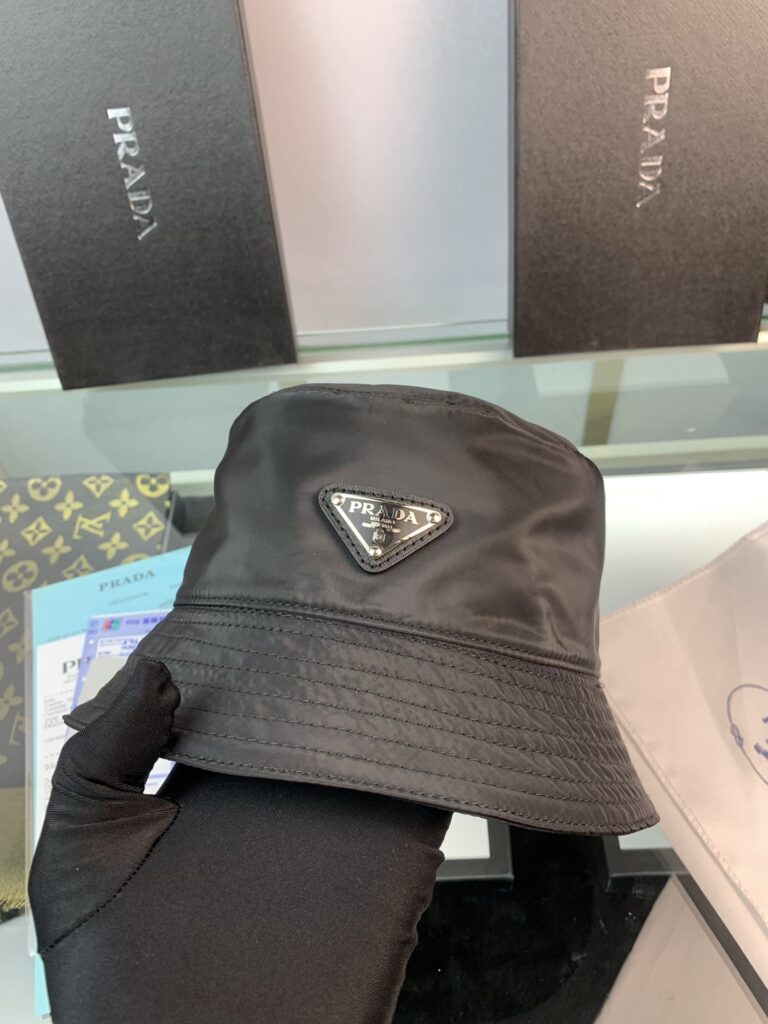 Prada Renylon Bucket Hat Sliver Black - Image 4