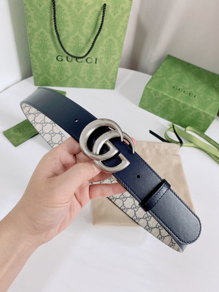 Gucci Supreme Belt With G Buckle Silver Metal 3.8Cm - Image 6