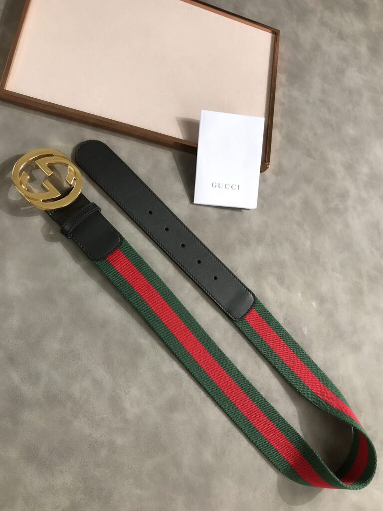 Gucci Web Belt With G Buckle Green 4Cm - Image 7