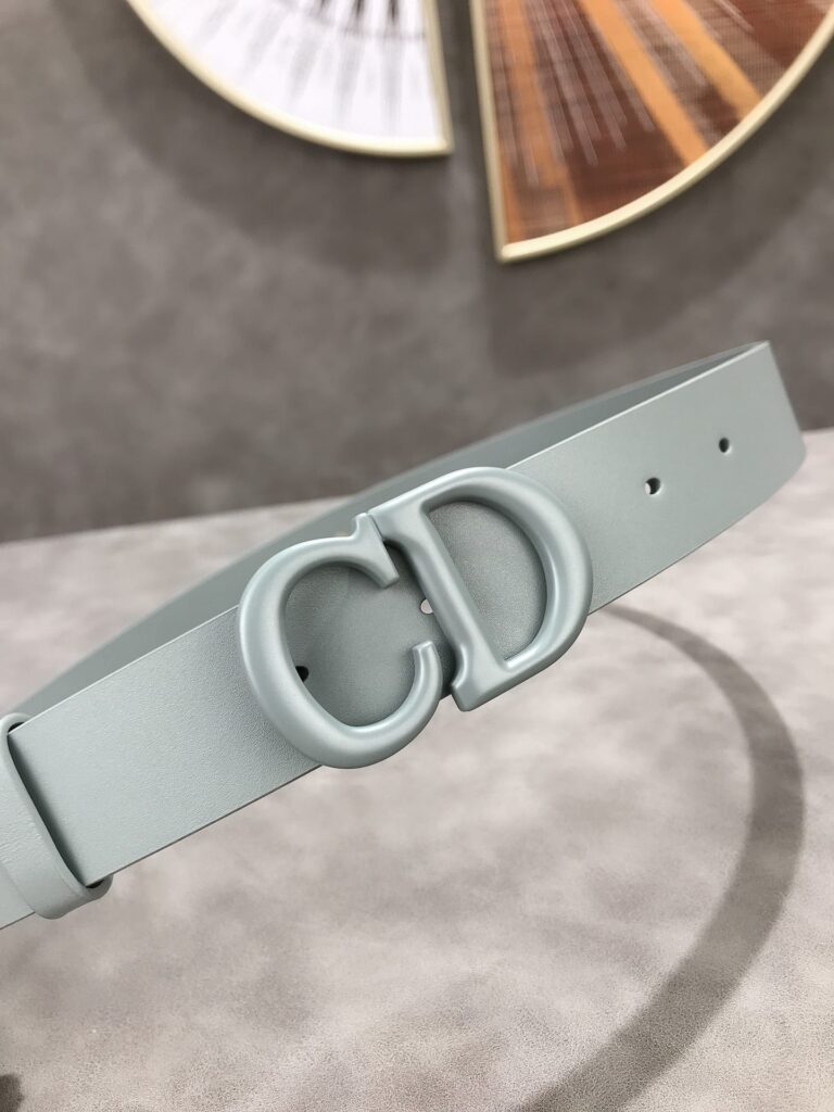 Dior 30 Montaigne Leather Belt Grey 2Cm - Image 3