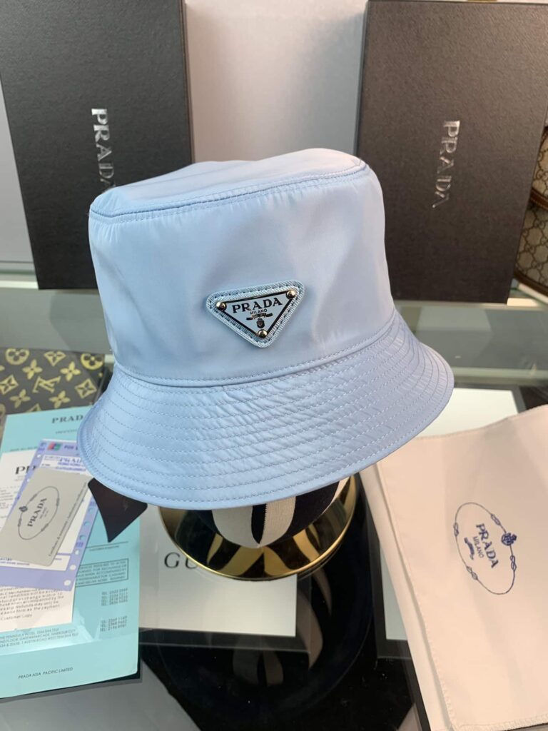 Prada Renylon Bucket Hat Light Blue - Image 3