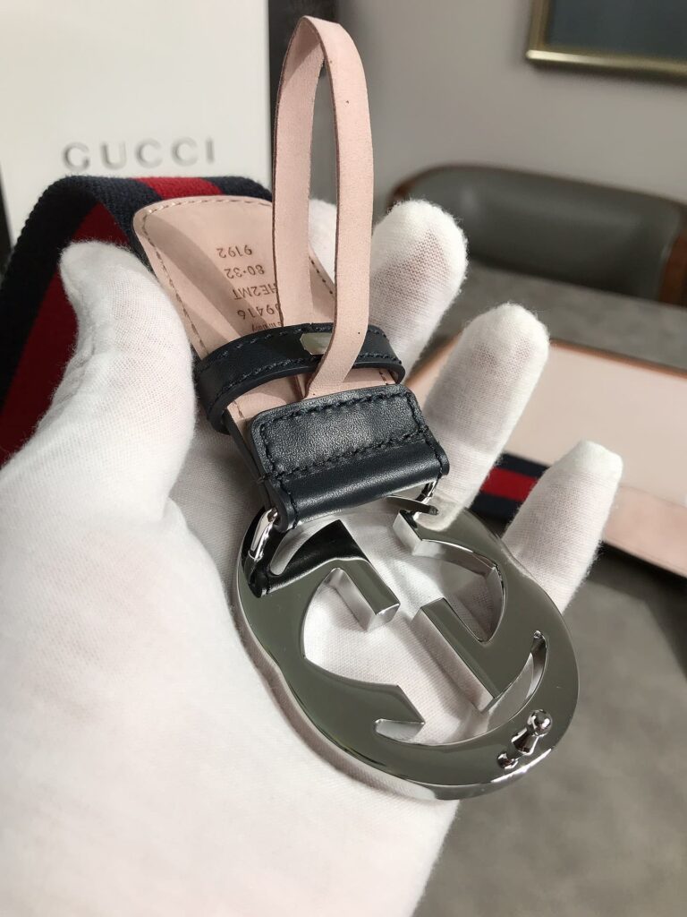 Gucci Web Belt With G Buckle Navy 4Cm 411924 H917N 8497 - Image 6