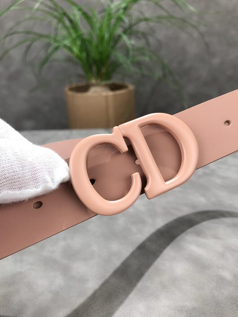 Dior 30 Montaigne Leather Belt Rose Pink 3Cm - Image 7