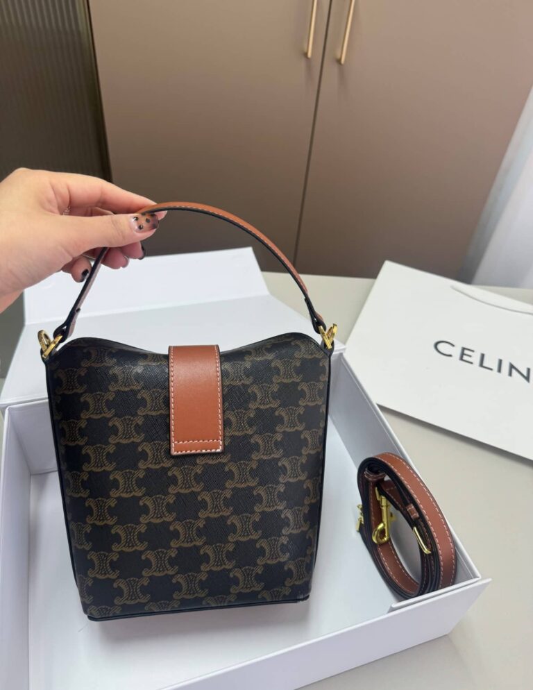 Celine Mini Bucket Triomphe In Triomphe Canvas 17Cm - Image 3