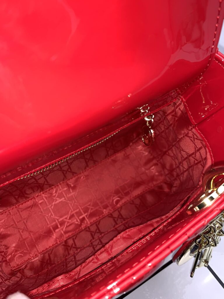 Dior Medium Lady Blush Cannage Lambskin Bag Red 20Cm - Image 6