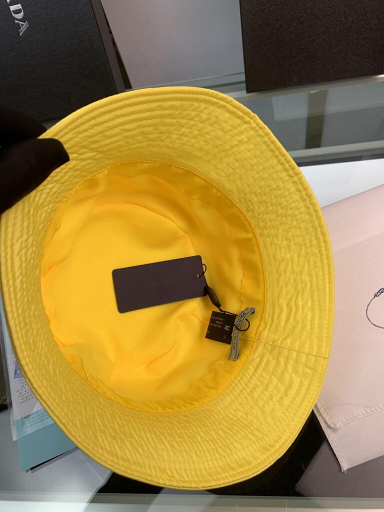Prada Renylon Bucket Hat Sliver Yellow - Image 4