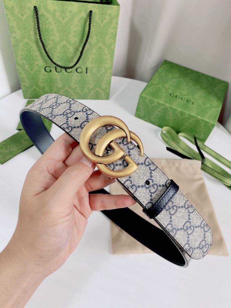 Gucci Supreme Belt With G Buckle Gold Metal 3.8Cm - Image 8