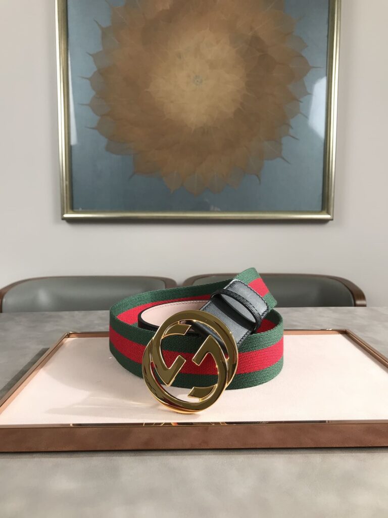 Gucci Web Belt With G Buckle Green 4Cm - Image 6