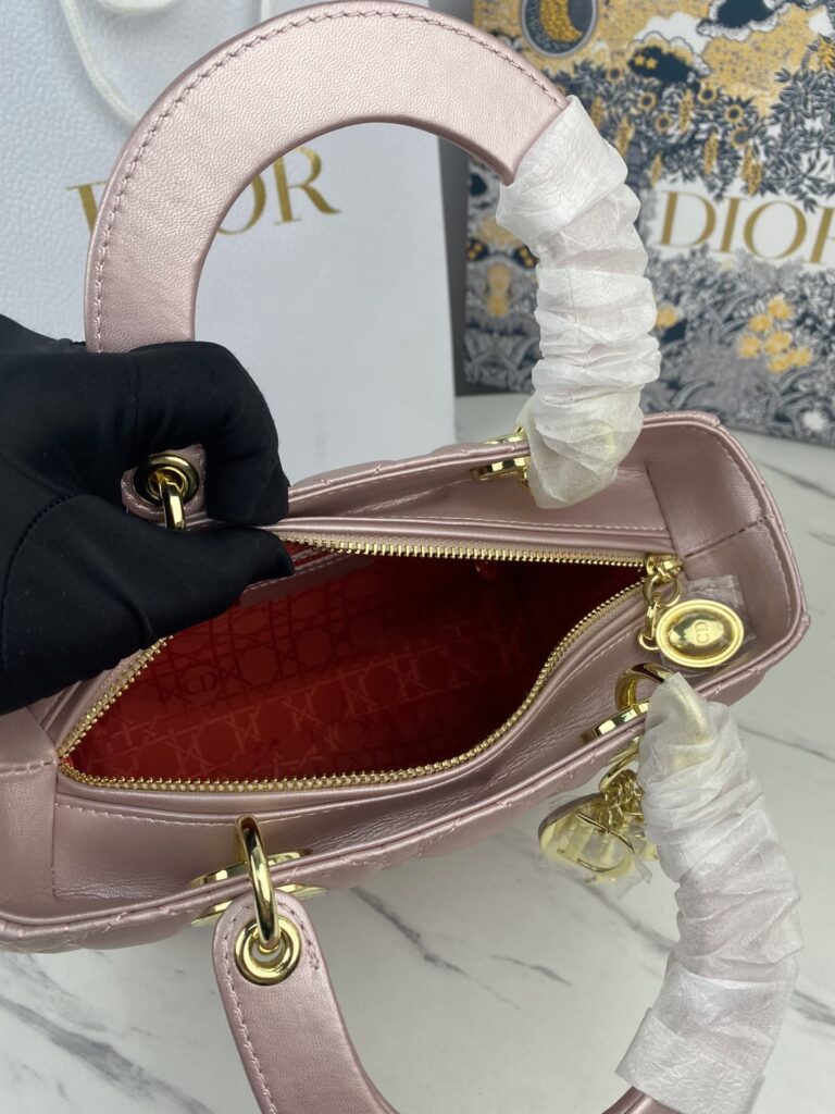 Dior Medium Lady Light Pink Cannage M0565Obdu_M15P 24Cm - Image 8