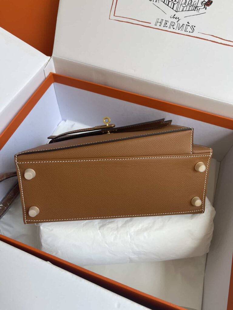 Hermes Kelly Sellier En Desordre Epsom Gold-Toned Hardware Brown 25Cm - Image 9