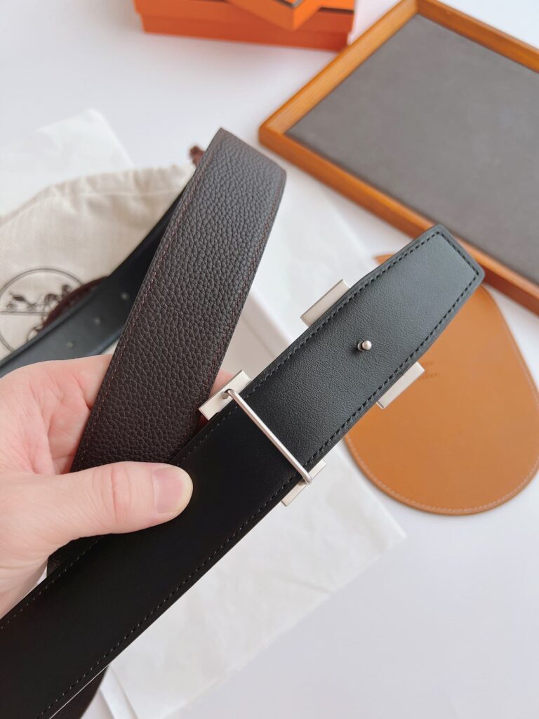 Hermes Belt Togo Swift Silver Buckle Brown 38Mm - Image 7