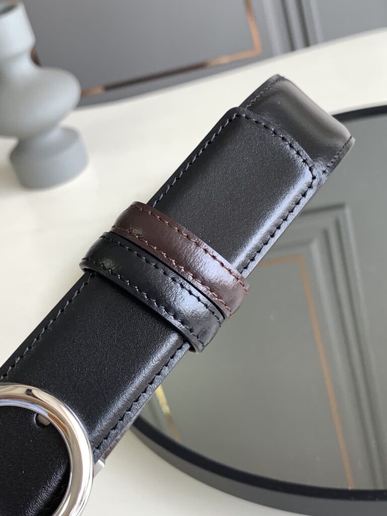 Salvatore Ferragamo Reversible Leather Belt Black 3.5Cm - Image 4