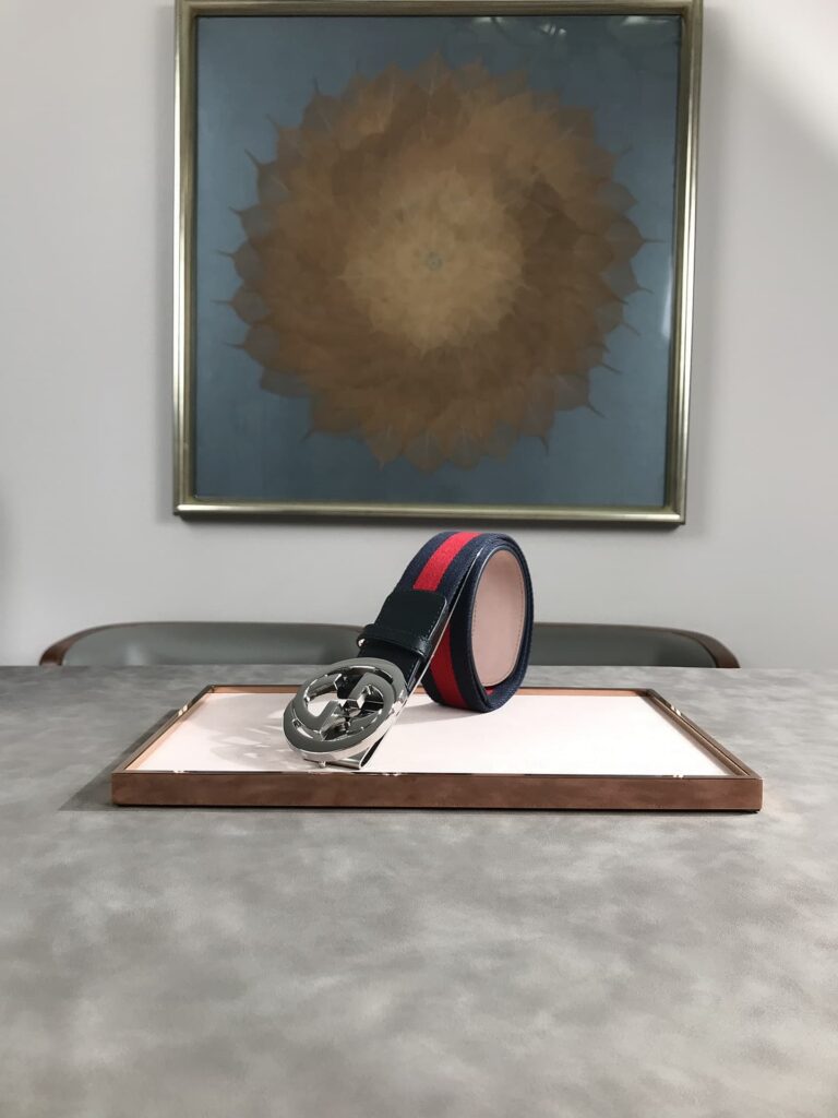 Gucci Web Belt With G Buckle Navy 4Cm 411924 H917N 8497 - Image 7