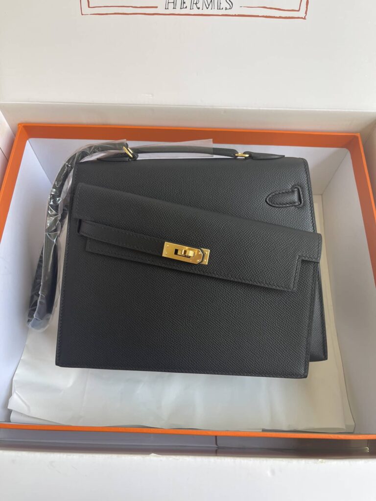 Hermes Kelly Sellier En Desordre Epsom Gold-Toned Hardware Black 25Cm - Image 3