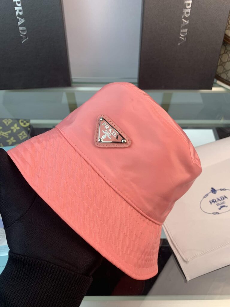 Prada Renylon Bucket Hat Sliver Pink - Image 4