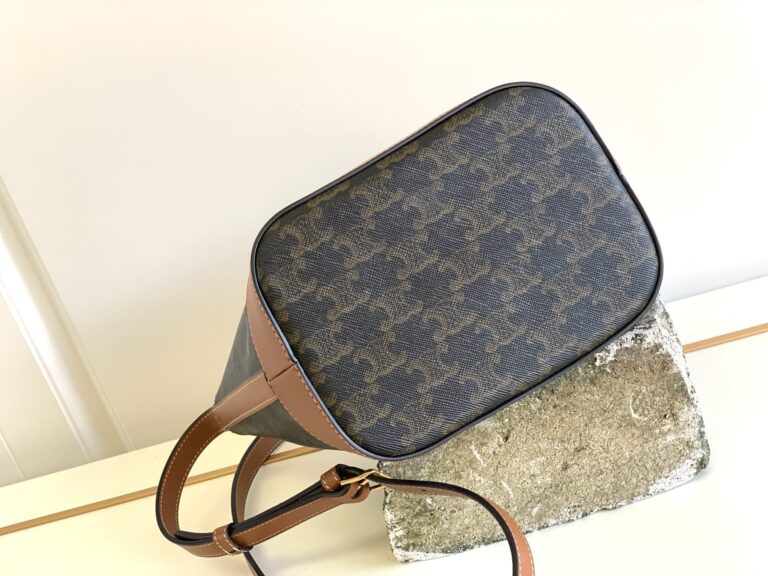 Celine Cuir Triomphe Canvas And Calfskin Celine Print Tan - Image 5