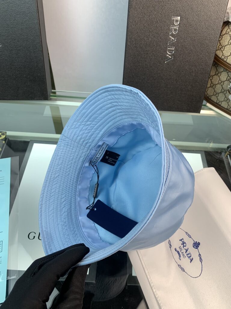 Prada Renylon Bucket Hat Light Blue - Image 6