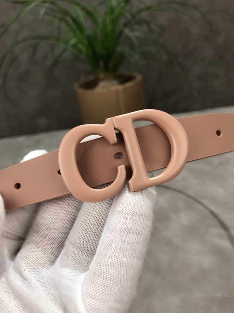 Dior 30 Montaigne Leather Belt Rose Pink 2Cm - Image 6