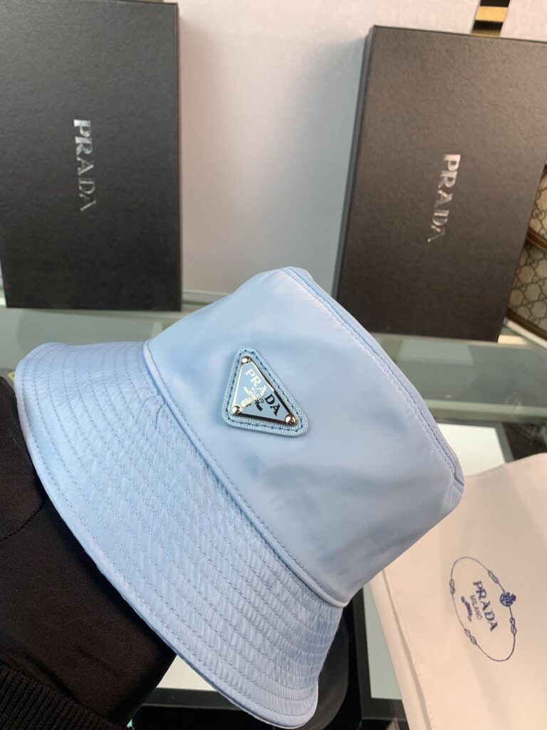Prada Renylon Bucket Hat Light Blue - Image 7