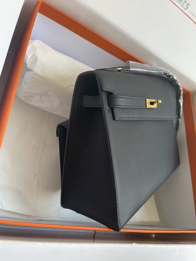 Hermes Kelly Sellier En Desordre Epsom Gold-Toned Hardware Black 25Cm - Image 6