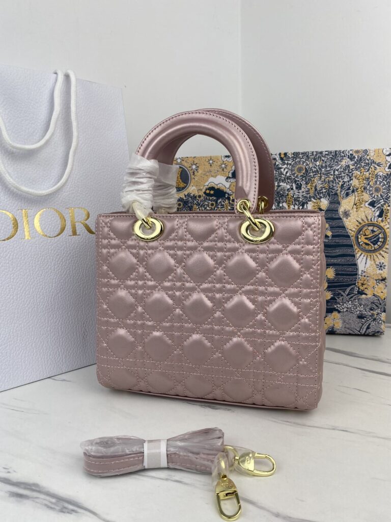Dior Medium Lady Light Pink Cannage M0565Obdu_M15P 24Cm - Image 3
