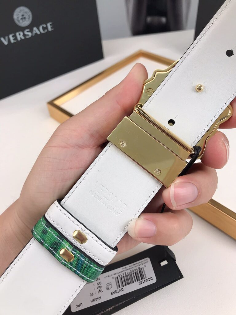 Versace La Medusa Leather Green Gold Metal 4Cm - Image 7