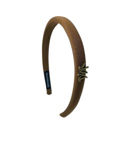 Dior Small Dior Headband With Gold Hardware In Dark Brown