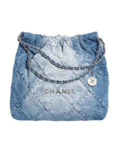 Chanel 22 Handbag Washed Denim As3261 B10439 Nm981