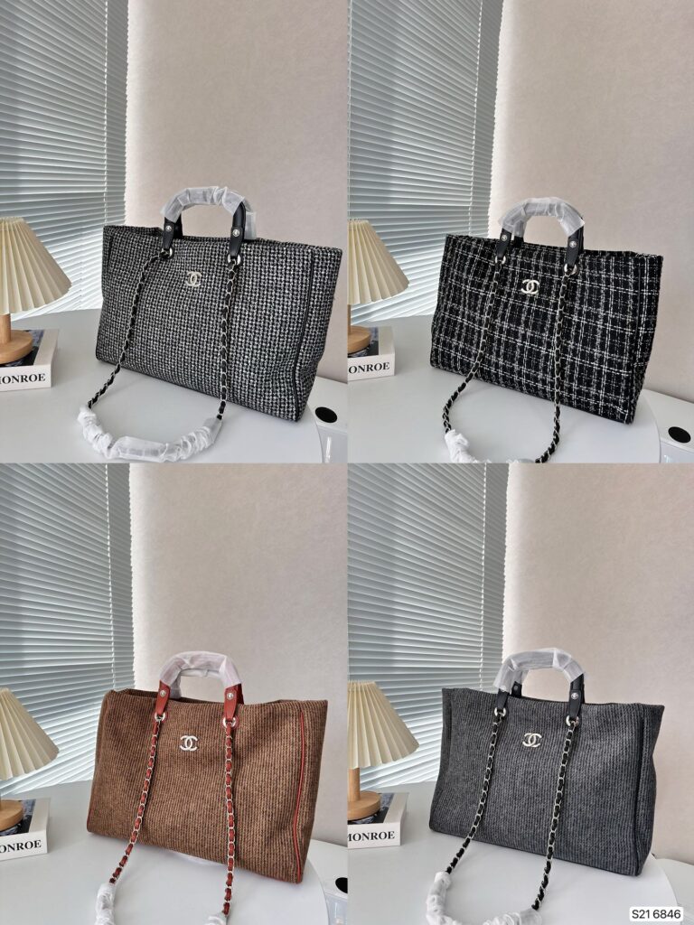 Chanel Deauville Large Tote Shopping Bag Brown 38Cm - Image 3