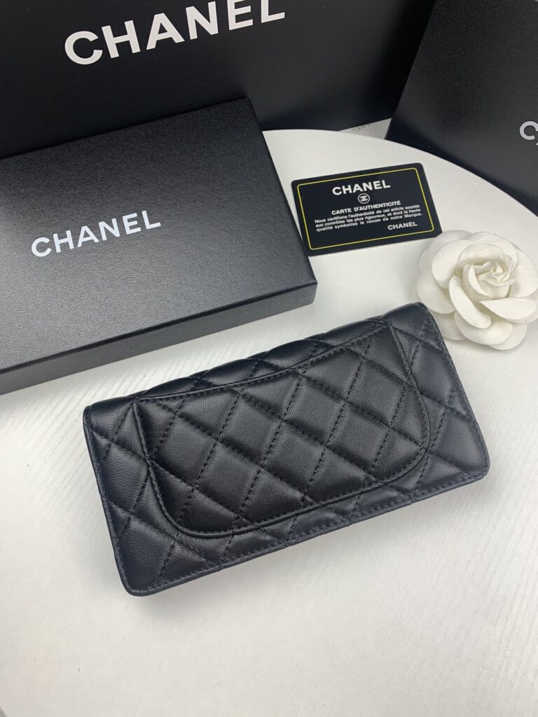 Chanel Black Quilted Lambskin Classic Long Flap Wallet 19.5Cm - Image 7