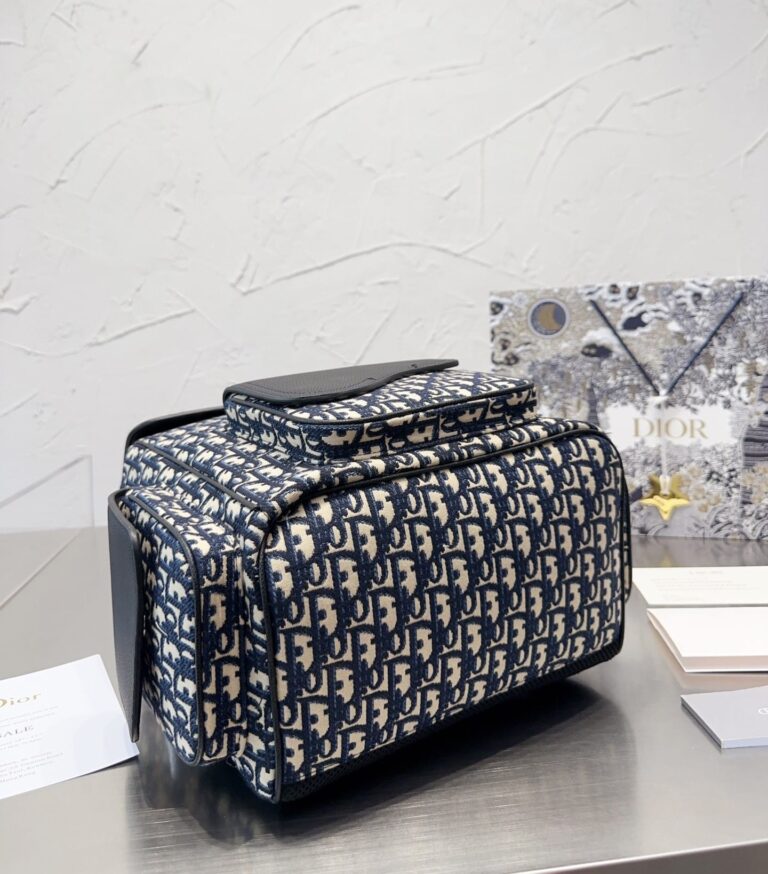 Dior Saddle Backpack Oblique Jacquard And Grained Calfskin Black 40Cm 1Adba041Yks H27E - Image 6