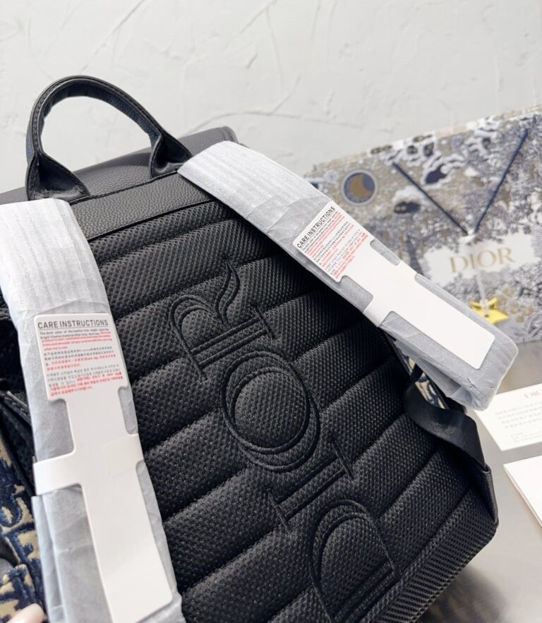 Dior Saddle Backpack Oblique Jacquard And Grained Calfskin Black 40Cm 1Adba041Yks H27E - Image 8