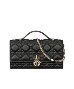 Dior Pochette Lady Con Asa Superior Black 24Cm