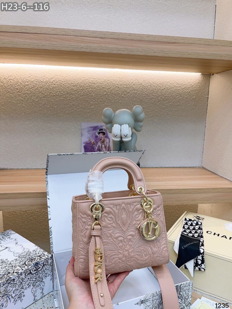 Dior Small Lady Dior My Abcdior Bag Pink Quilted Effect Lambskin With Ornamental Motif 20Cm M0538Ootb M80P - Image 2