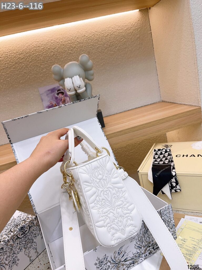 Dior Small Lady Dior My Abcdior Bag Latte Quilted Effect Lambskin With Ornamental Motif 20Cm M0538Ootb M030 - Image 6