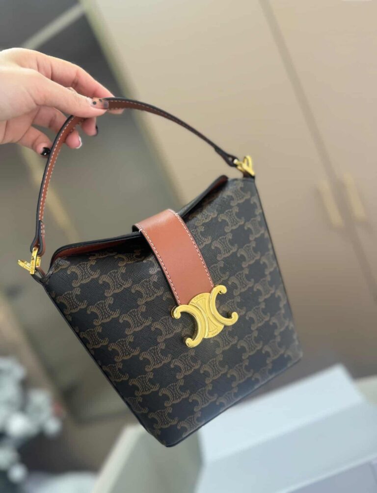 Celine Mini Bucket Triomphe In Triomphe Canvas 17Cm - Image 6