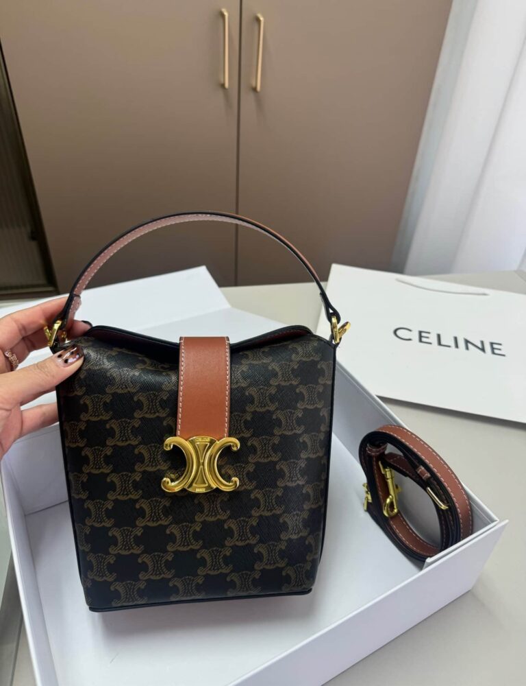 Celine Mini Bucket Triomphe In Triomphe Canvas 17Cm - Image 7