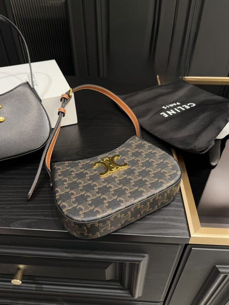 Celine Medium Tilly Bag In Triomphe Canvas And Calfskin Tan 21Cm 115702Cuz 04Lu - Image 5