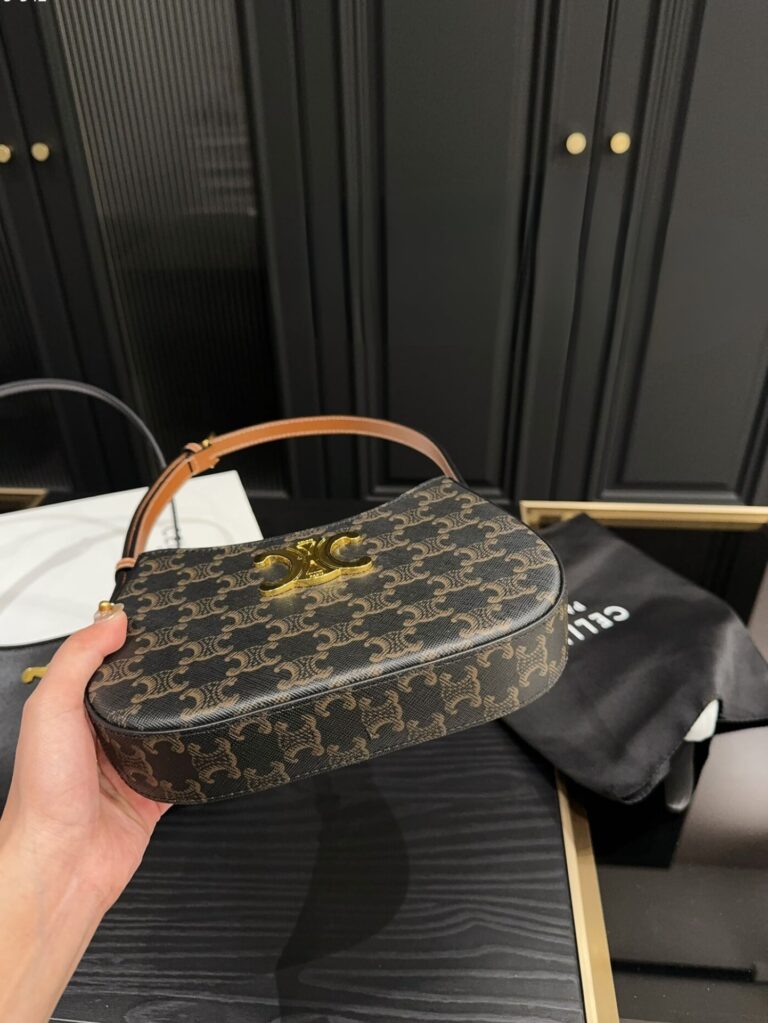 Celine Medium Tilly Bag In Triomphe Canvas And Calfskin Tan 21Cm 115702Cuz 04Lu - Image 8