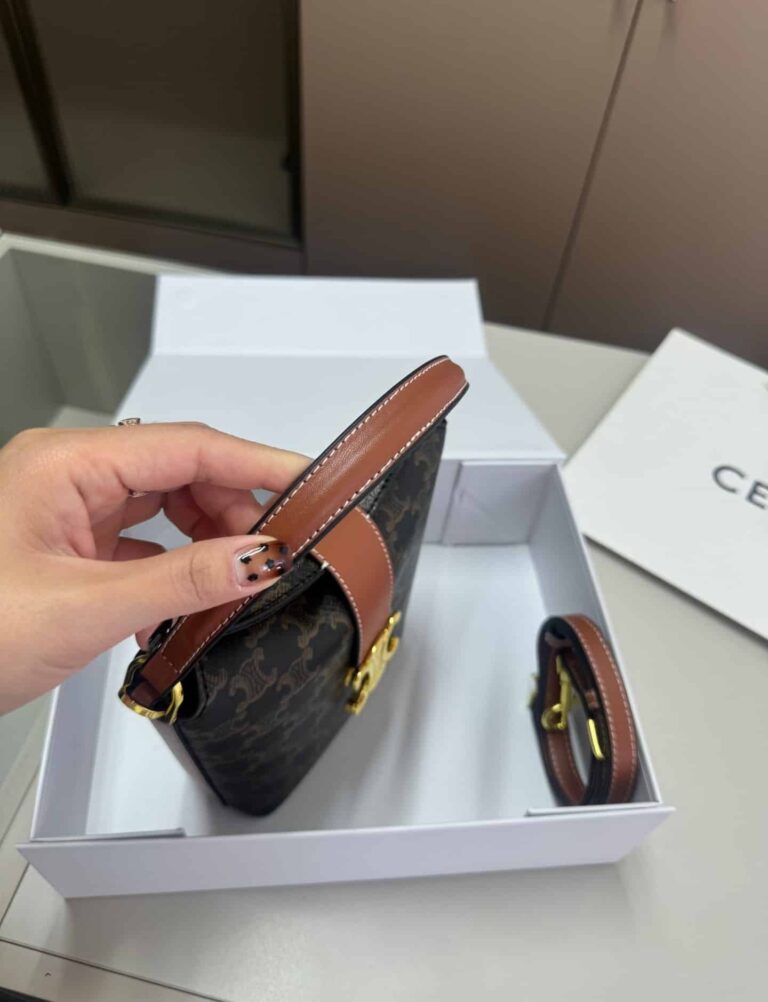 Celine Mini Bucket Triomphe In Triomphe Canvas 17Cm - Image 9