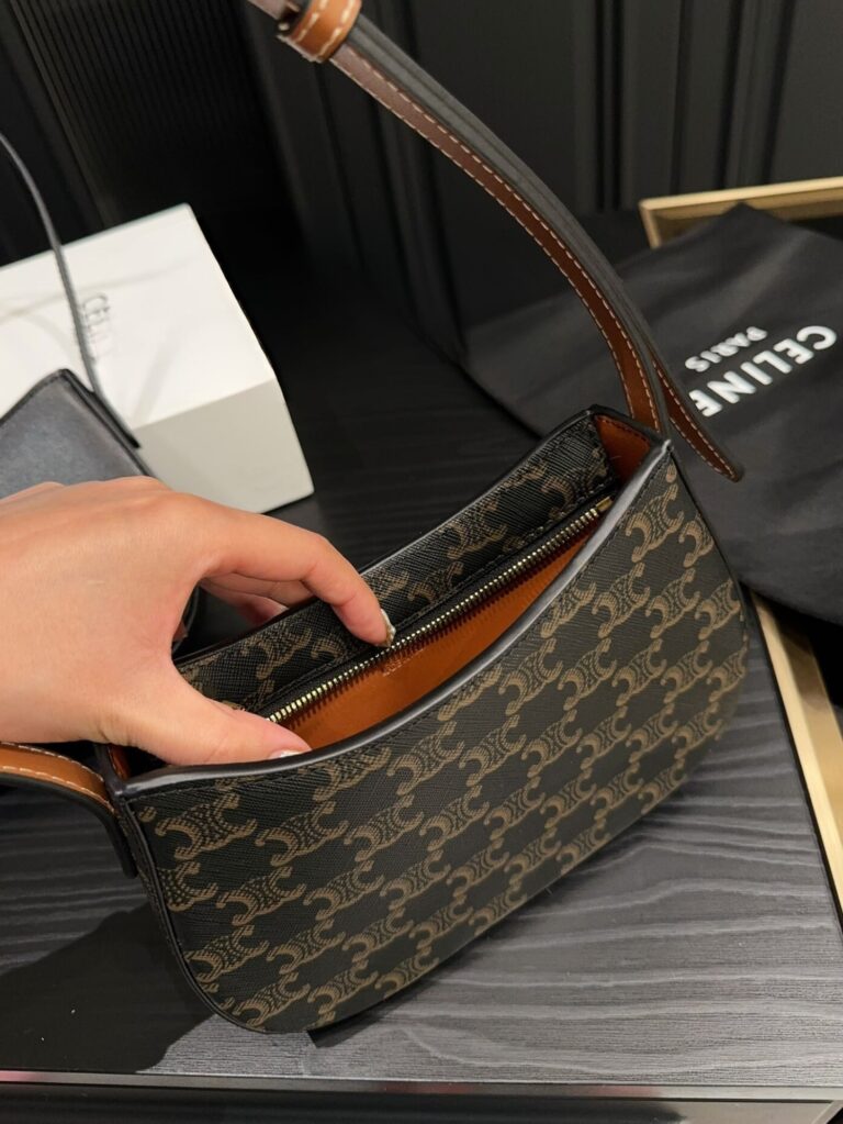 Celine Medium Tilly Bag In Triomphe Canvas And Calfskin Tan 21Cm 115702Cuz 04Lu - Image 10