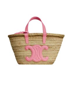 Celine Triomphe Celine Panier In Palm Leaves Pink 20Cm
