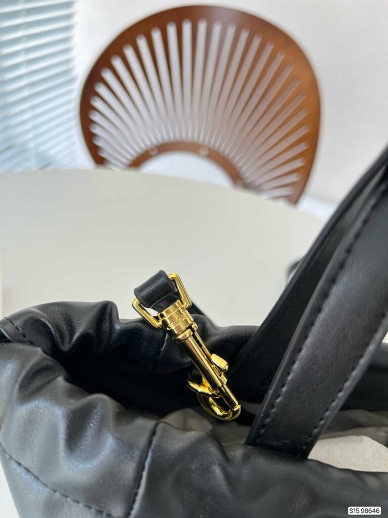 Celine Small Cabas Drawstring Cuir Triomphe In Smooth Calfskin Black 24Cm 111013Du338No - Image 4