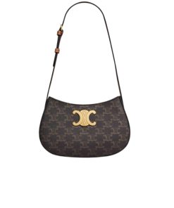 Celine Medium Tilly Bag In Triomphe Canvas And Calfskin Tan 21Cm 115702Cuz 04Lu