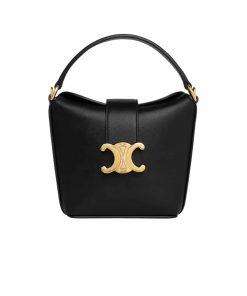 Celine Mini Bucket Triomphe In Smooth Calfskin Black 17Cm 10K943Fj9 38No
