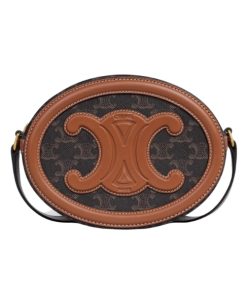 Celine Oval Bag Cuir Triomphe In Triomphe Canvas And Calfskin Tan 20Cm 198602Ein04Lu